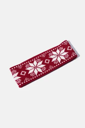 Retro 80s ski headband red white unisex