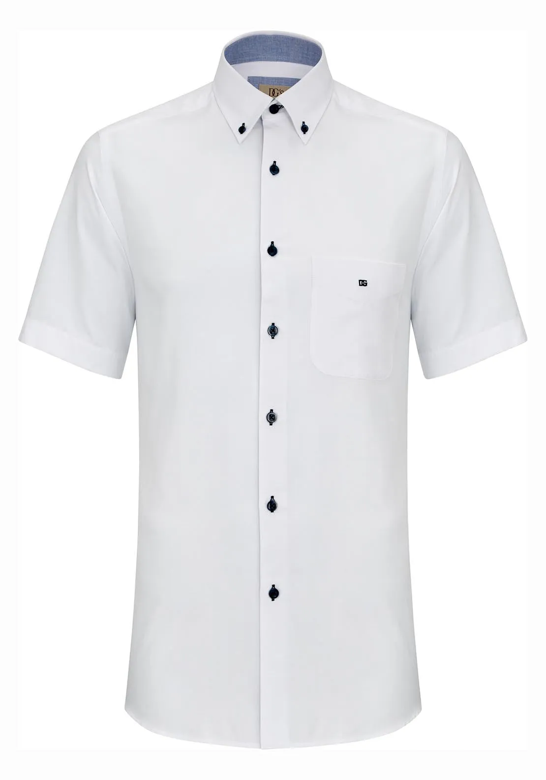 Short Sleeve Plain Shirt - White