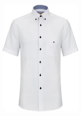 Short Sleeve Plain Shirt - White