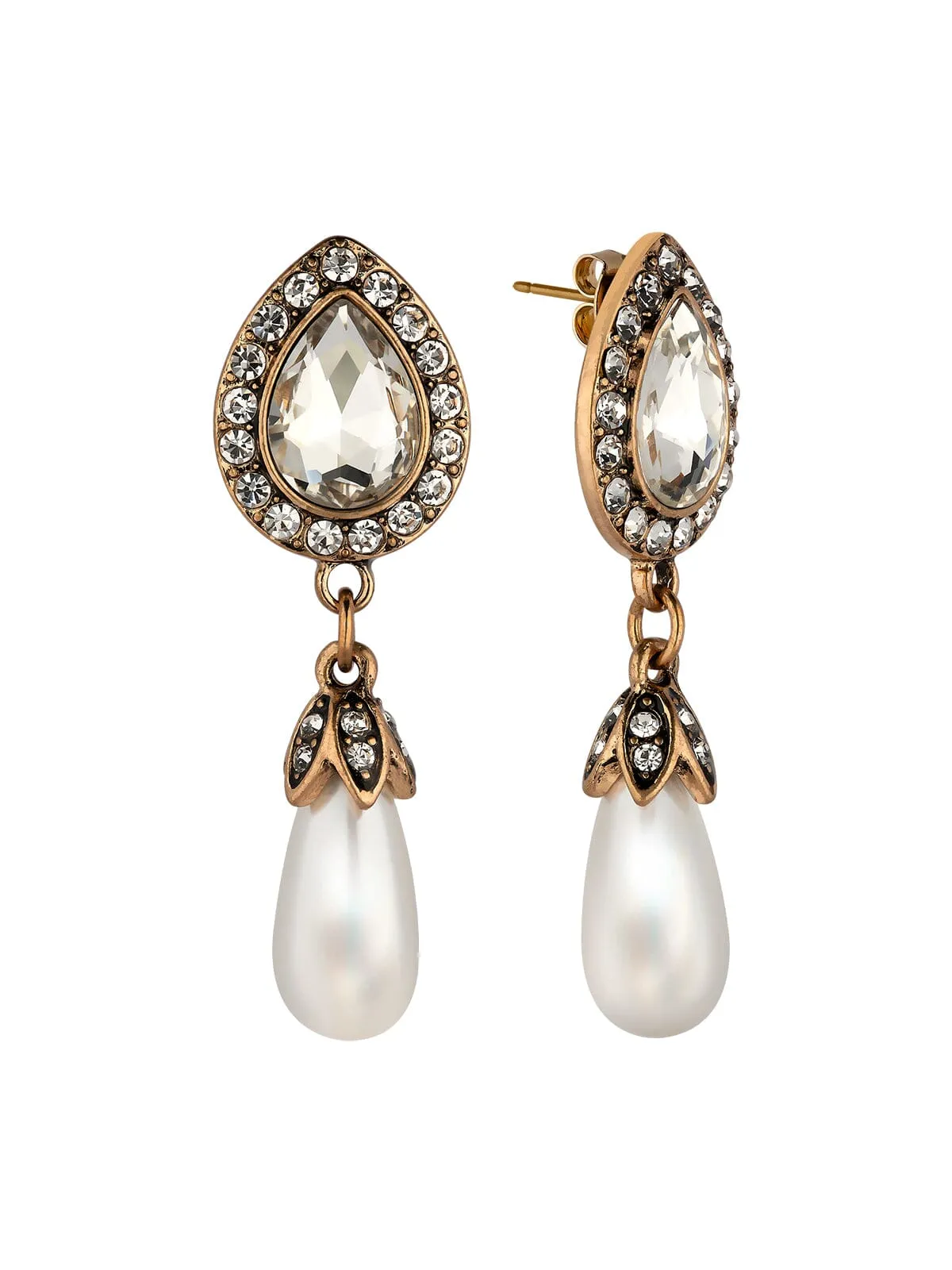 Sparkling Pearl Dangle Earrings