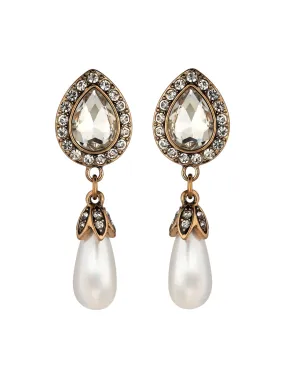 Sparkling Pearl Dangle Earrings