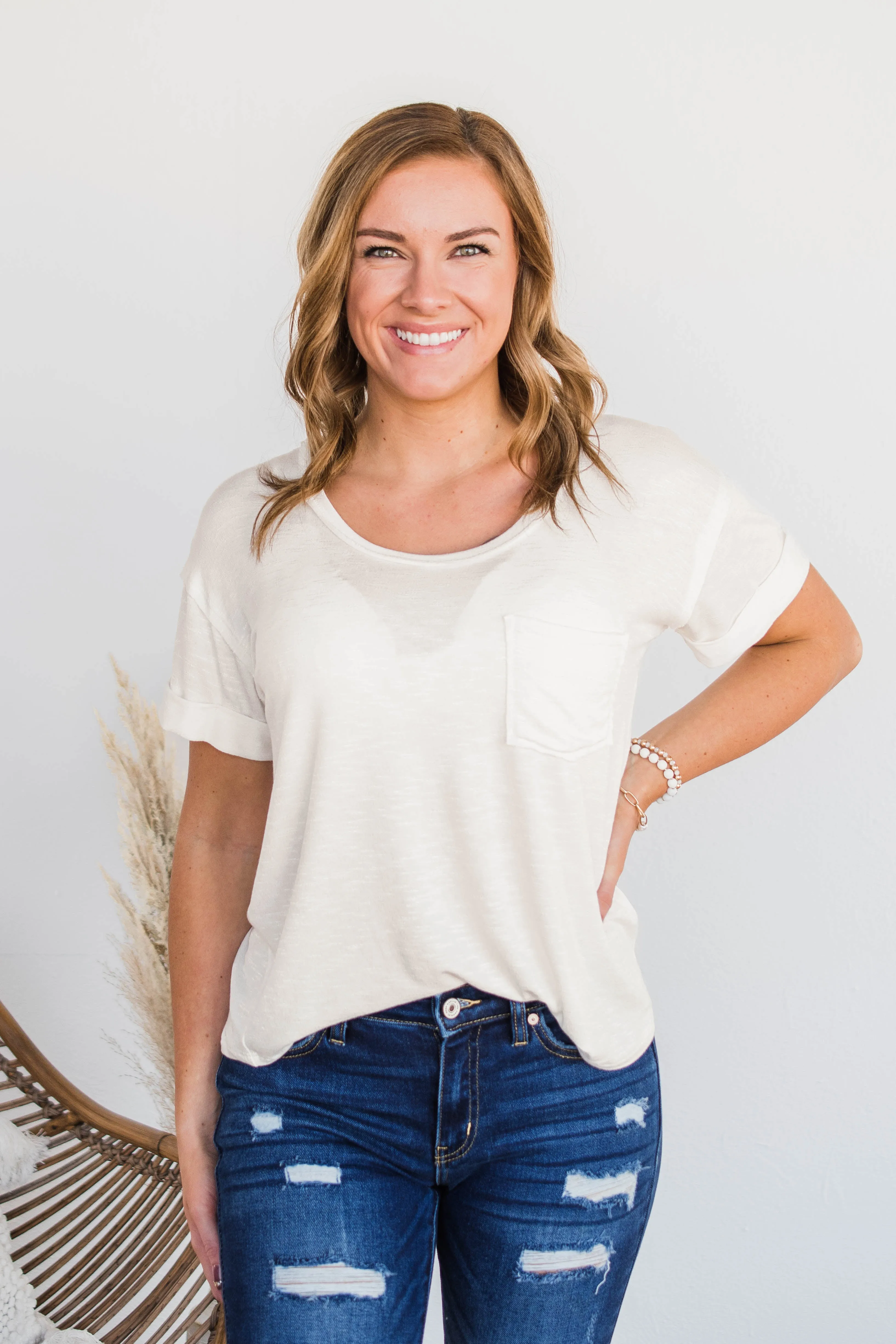 Start My Day Short Sleeve Top- Ivory