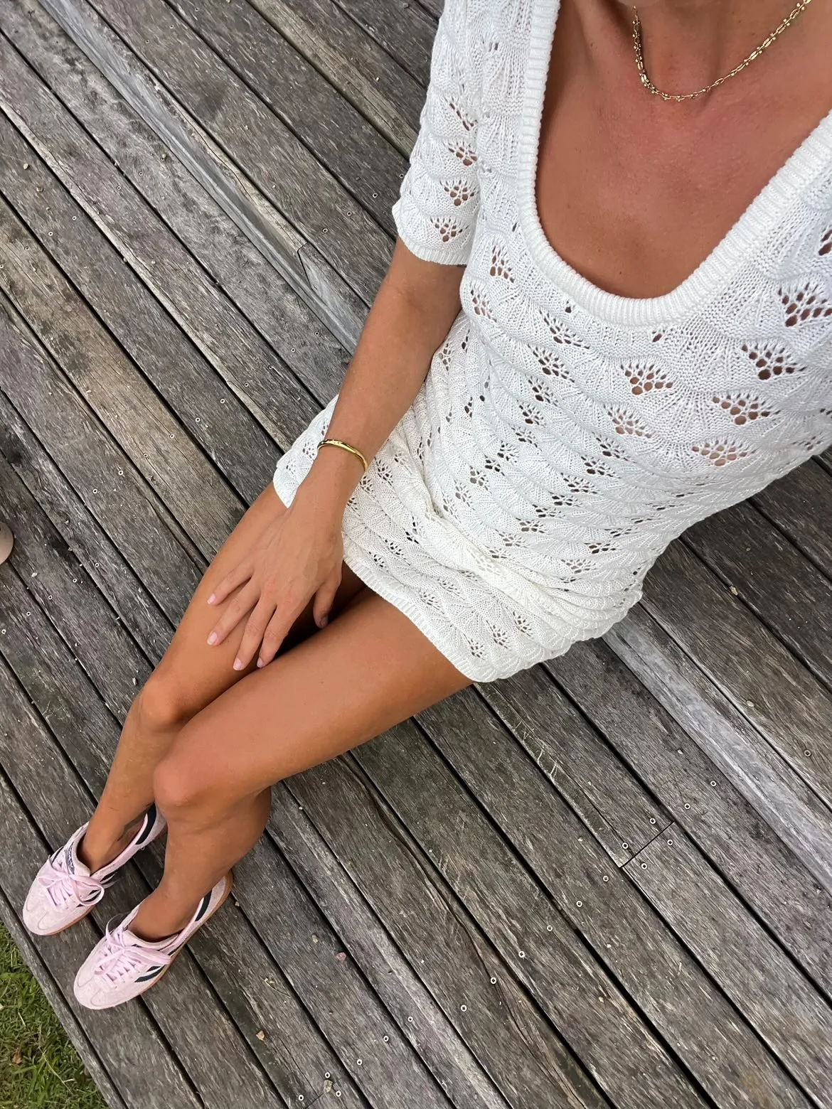 Sunny Knit Mini Dress Cream