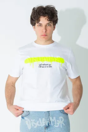 T-shirt con stampa fluo