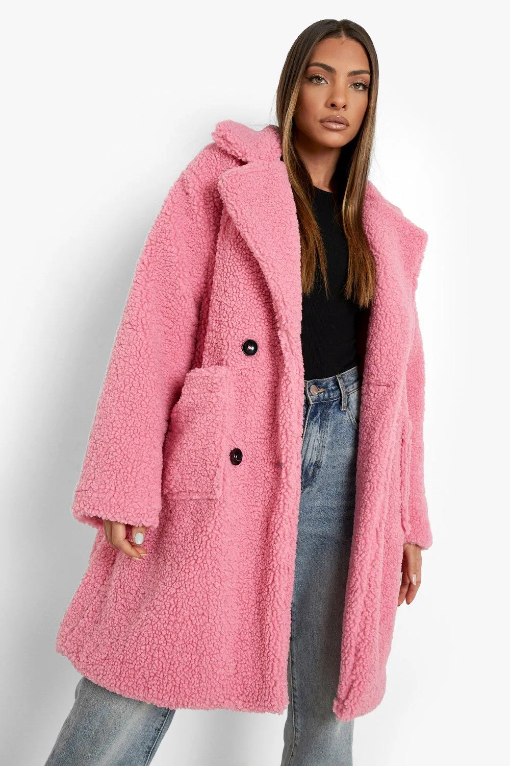 Teddy Faux Fur Double Breasted Coat