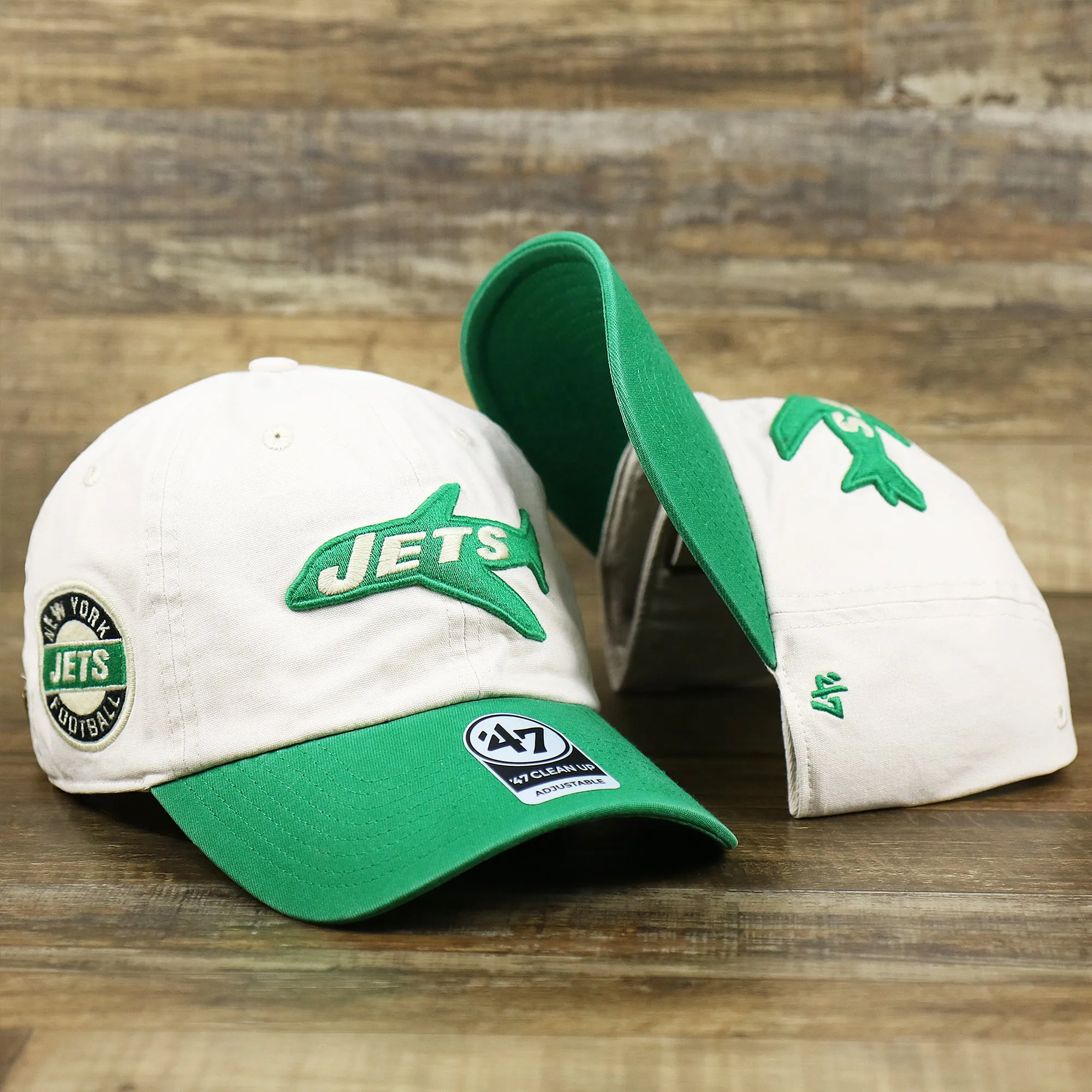 Throwback New York Jets Embroidered 1963 Jets Logo NFL Jets Side Patch Dad Hat | Bone Dad Hat