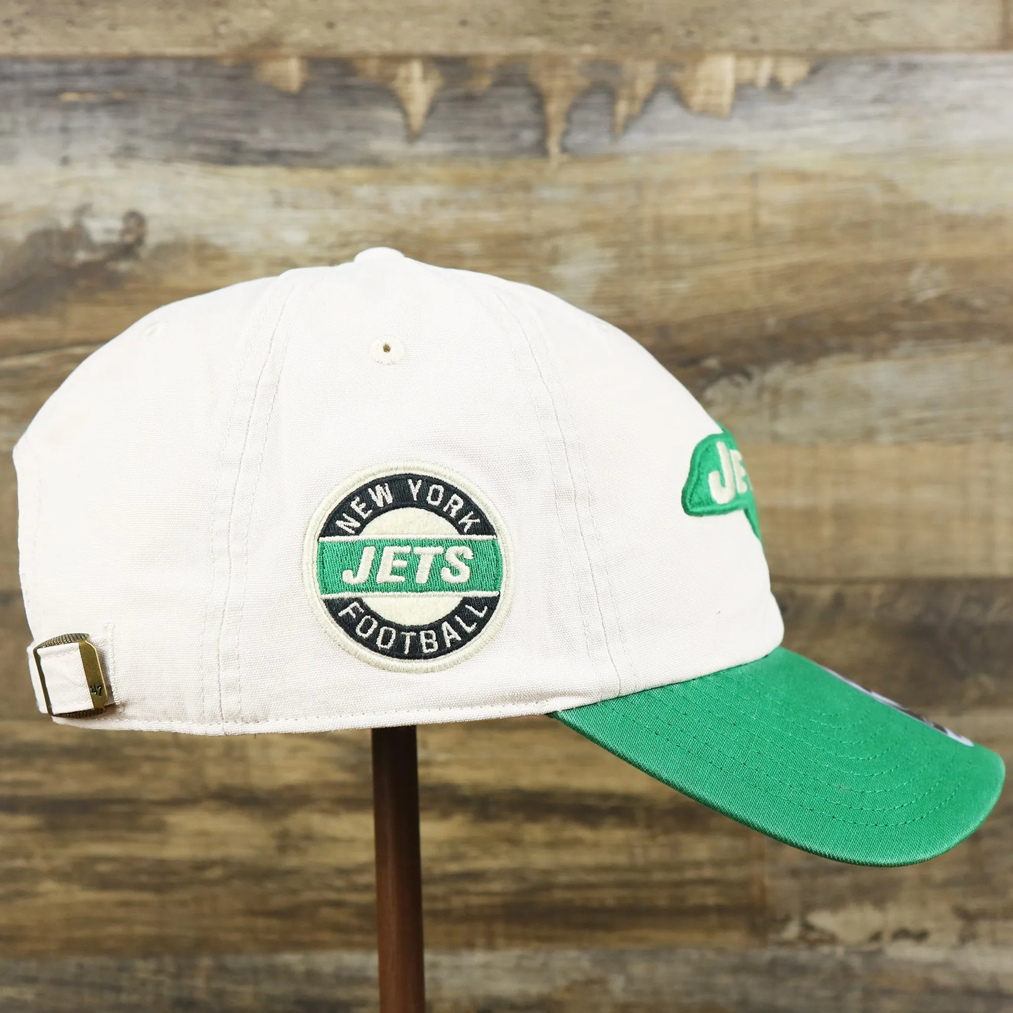 Throwback New York Jets Embroidered 1963 Jets Logo NFL Jets Side Patch Dad Hat | Bone Dad Hat