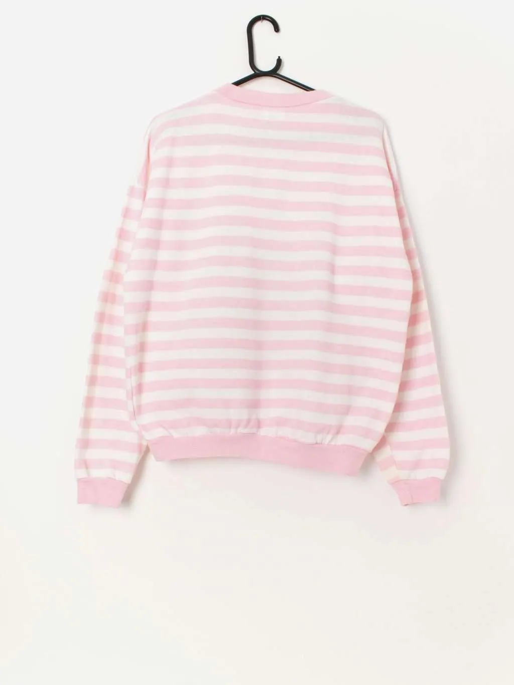 Vintage Naval Achievements pink striped sweatshirt – Large