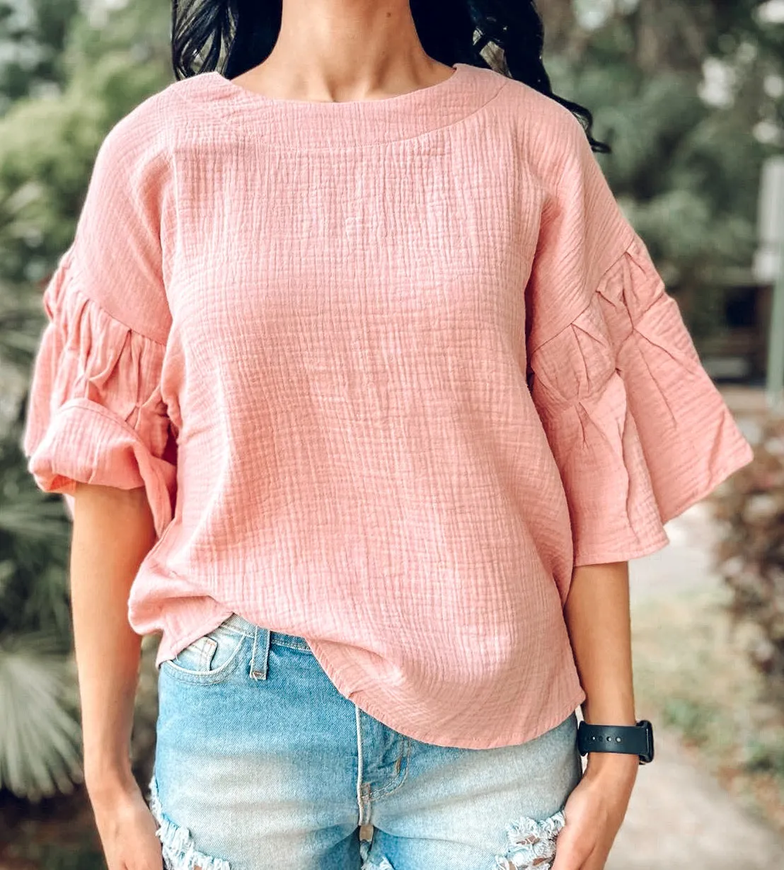 Wanna Be Ruffle Top | Mauve