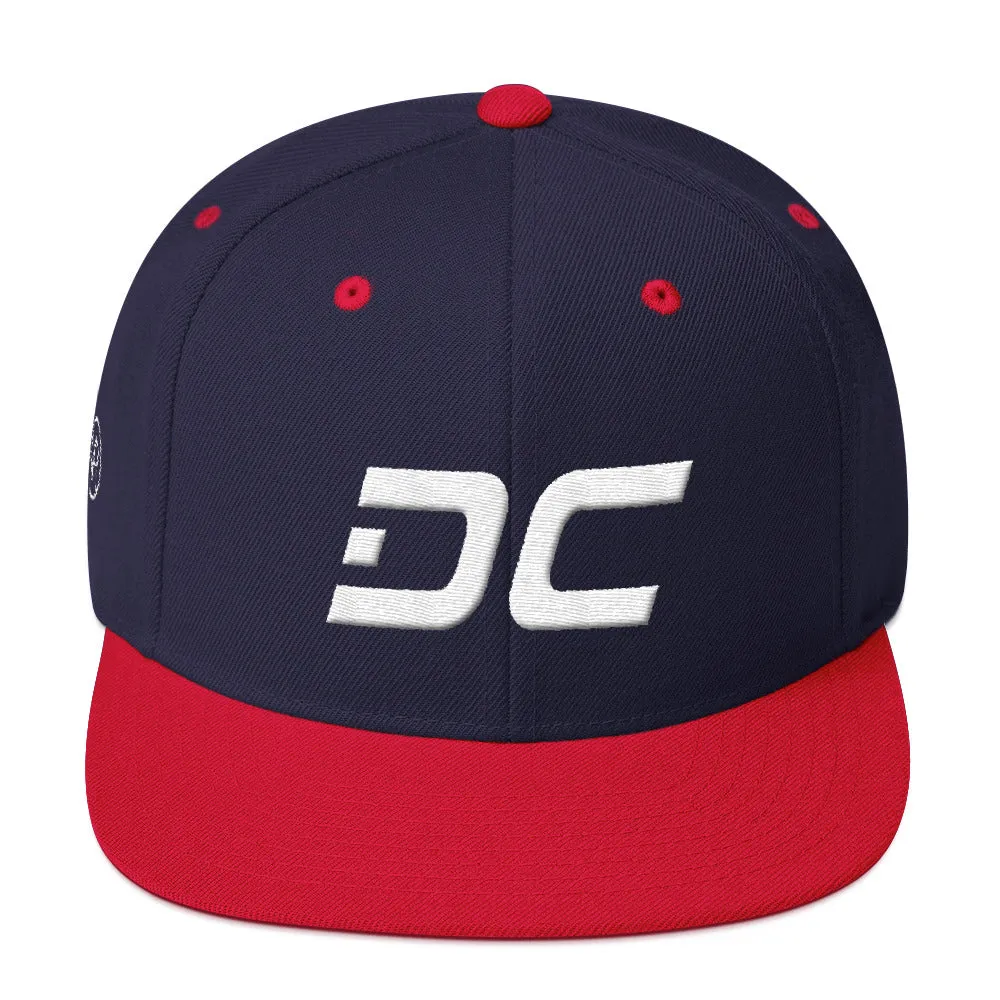 Washington DC - Flat Brim Hat - White Embroidery - DC - Many Hat Color Options Available