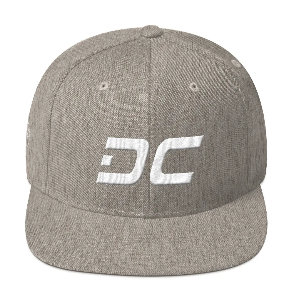 Washington DC - Flat Brim Hat - White Embroidery - DC - Many Hat Color Options Available