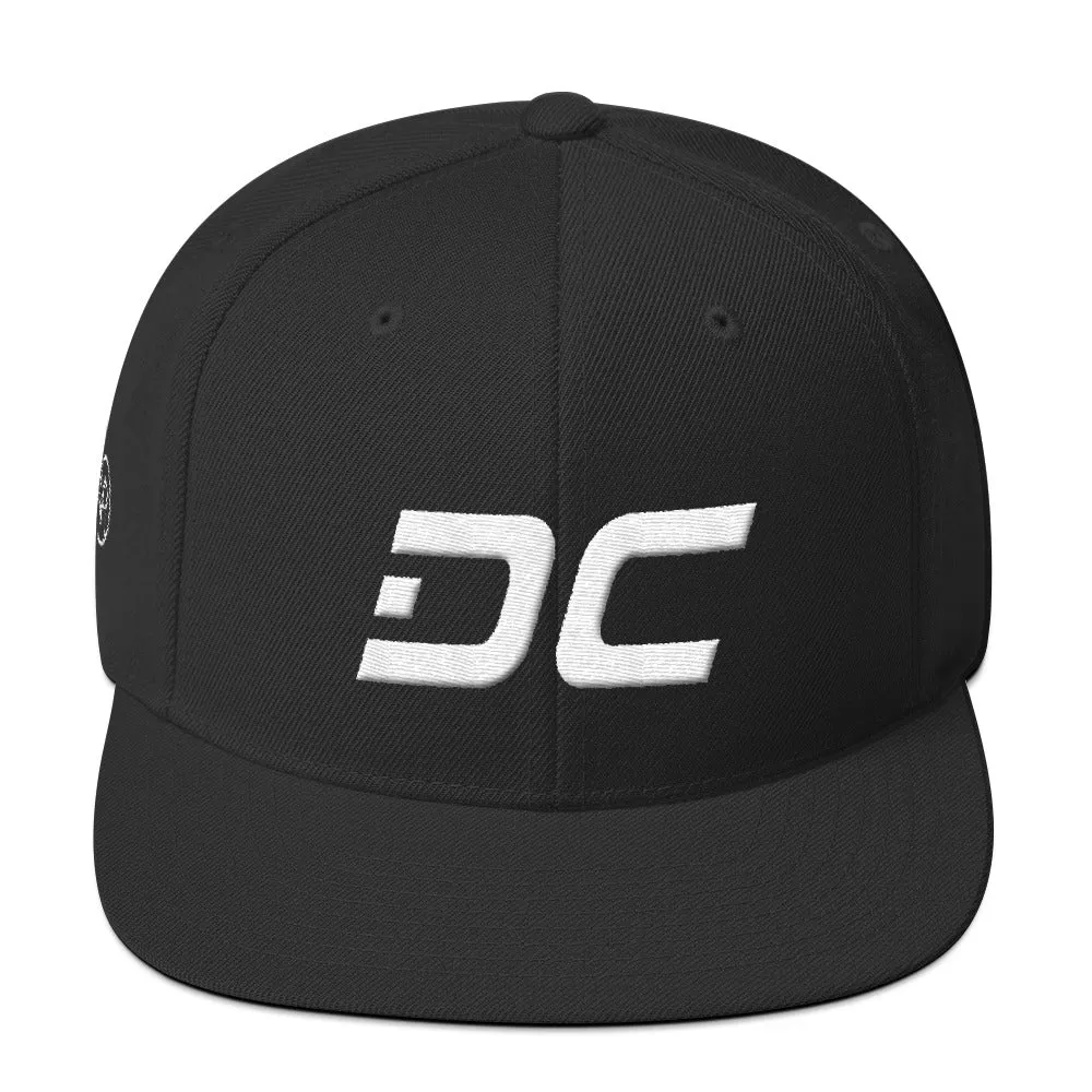 Washington DC - Flat Brim Hat - White Embroidery - DC - Many Hat Color Options Available