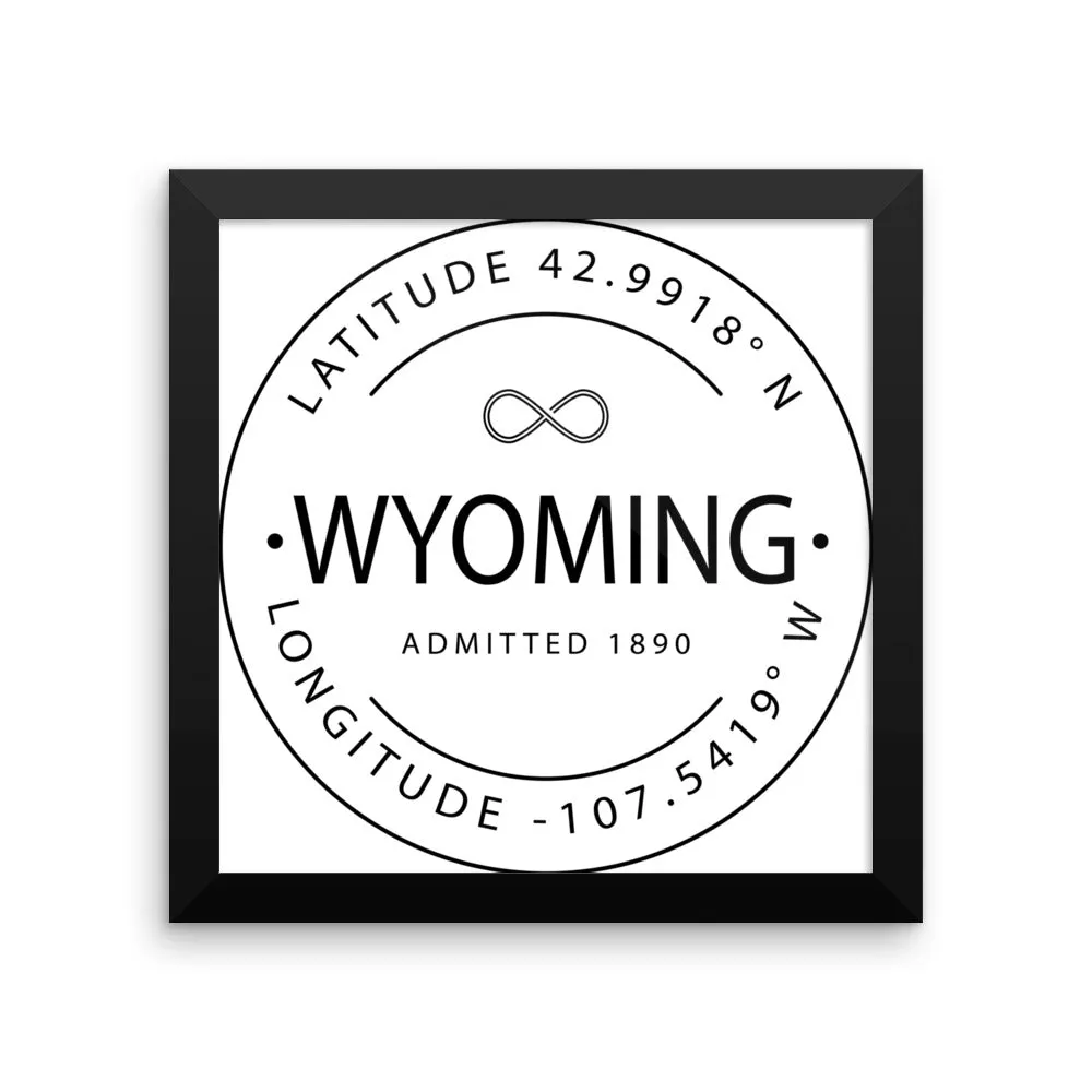 Wyoming - Framed Print - Latitude & Longitude