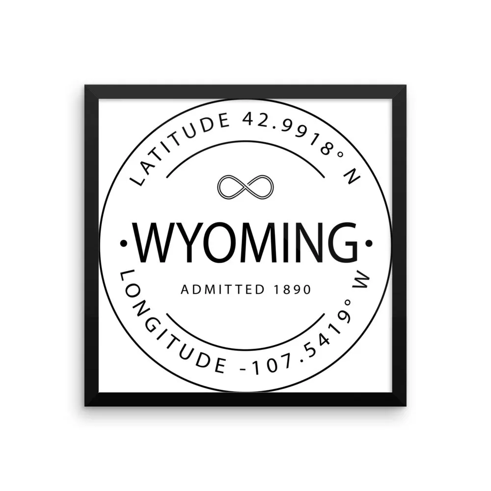 Wyoming - Framed Print - Latitude & Longitude